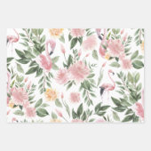 Feuille De Papier Cadeau Modèle flamant floral (Devant)