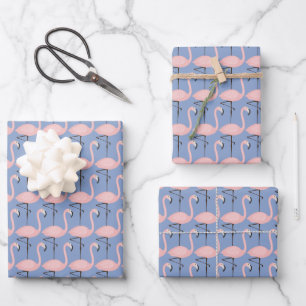 Feuille De Papier Cadeau Modèle Flamingo