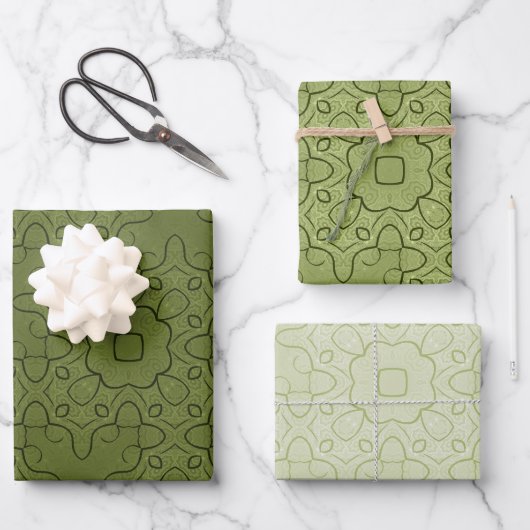 Feuille De Papier Cadeau Modèle floral (Recto)