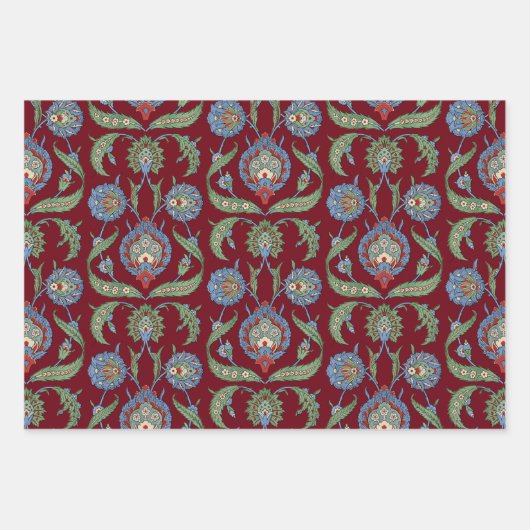 Feuille De Papier Cadeau Modèle floral arabesque (Devant 2)