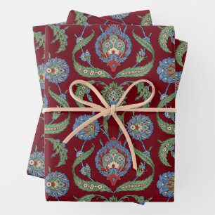 Feuille De Papier Cadeau Modèle floral arabesque