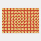 Feuille De Papier Cadeau Modèle floral Dahlia jaune (Devant)