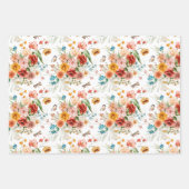 Feuille De Papier Cadeau Modèle floral du jardin (Devant 3)