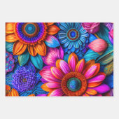 Feuille De Papier Cadeau Modèle floral en style boho (Devant 3)