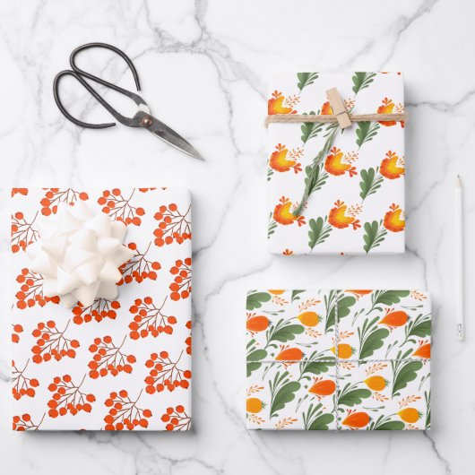 Feuille De Papier Cadeau Modèle floral folklorique ukrainien. Ukraine (Recto)