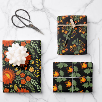 Feuille De Papier Cadeau Modèle floral folklorique ukrainien. Ukraine
