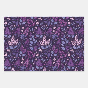 Feuille De Papier Cadeau Modèle floral Lilac dynamique