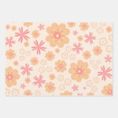 Feuille De Papier Cadeau Modèle Floral Rétro été (Devant)