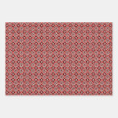 Feuille De Papier Cadeau Modèle floral rétro géométrique (Devant 3)