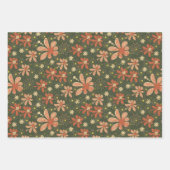 Feuille De Papier Cadeau Modèle Floral vintage (Devant)