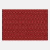 Feuille De Papier Cadeau Modèle géométrique standard rouge écarlate (Devant 3)