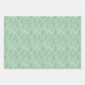 Feuille De Papier Cadeau Modèle or, rose Dusty et vert Damask (Devant 3)