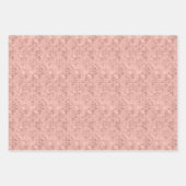 Feuille De Papier Cadeau Modèle or, rose Dusty et vert Damask (Devant 2)