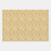 Feuille De Papier Cadeau Modèle or, rose Dusty et vert Damask (Devant)