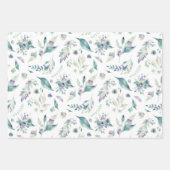 Feuille De Papier Cadeau Modèle photo Mariage bleu vert (Devant 2)