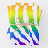 Feuille De Papier Cadeau Modèle Rainbow Zebra (En situation)