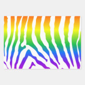 Feuille De Papier Cadeau Modèle Rainbow Zebra (Devant)