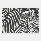 Feuille De Papier Cadeau Modèle Zèbre blanc noir (Devant)