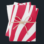 Feuille De Papier Cadeau Modèle Zèbre rose et blanc<br><div class="desc">Faites ressortir vos cadeaux avec ce papier d'emballage moderne,  avec un motif d'impression zèbre amusant.</div>