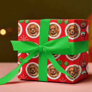 Feuille De Papier Cadeau Modèles de photos de Noël pour animaux de compagni