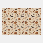 Feuille De Papier Cadeau Modèles effrayants d'automne d'Halloween (Devant 3)