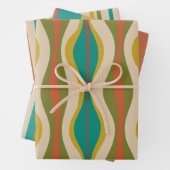 Feuille De Papier Cadeau Modèles Rétro Groove (En situation)