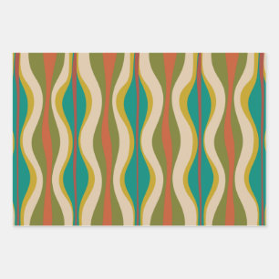 Feuille De Papier Cadeau Modèles Rétro Groove
