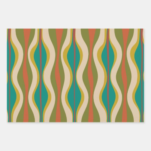 Feuille De Papier Cadeau Modèles Rétro Groove (Devant)