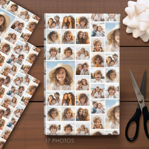Feuille De Papier Cadeau Moden, Minimal Photo Grid avec 17 photos