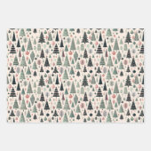 Feuille De Papier Cadeau Modern Artistic Pink Tree Christmas Wrapping Paper (Devant 2)