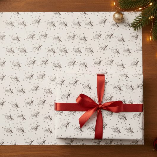 Feuille De Papier Cadeau Modern Black and white doodle style art