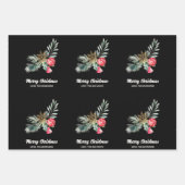 Feuille De Papier Cadeau Modern Black & White Christmas Script Set (Devant 2)