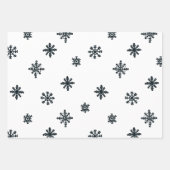 Feuille De Papier Cadeau Modern Black & White Christmas Trees Snowflakes (Devant)