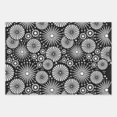 Feuille De Papier Cadeau Modern Black White Geometric Starburst Harlequin (Devant 3)
