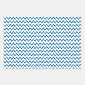 Feuille De Papier Cadeau Modern Blue Zigzag Striped Gift Christmas (Devant 3)