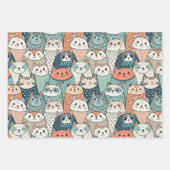 Feuille De Papier Cadeau Modern Cat Characters Pattern (Devant 2)