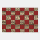 Feuille De Papier Cadeau Modern Checkerboard Geometric pattern  (Devant 3)