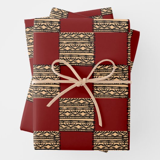 Feuille De Papier Cadeau Modern Checkerboard Geometric pattern  (En situation)