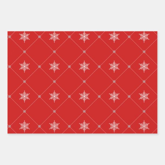 Feuille De Papier Cadeau Modern Christmas | Triangles & Snowflakes Pattern (Devant)