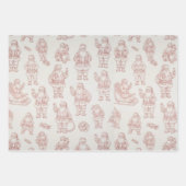 Feuille De Papier Cadeau Modern Classic Red Pine Wreath Christmas Holiday (Devant 3)