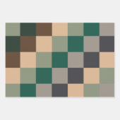 Feuille De Papier Cadeau Modern Color Checks Checkerboard (Devant 2)