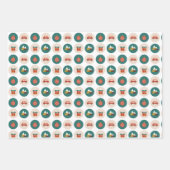 Feuille De Papier Cadeau Modern Cute Père Noël le soir de Noël Turquoise (Devant 2)