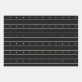 Feuille De Papier Cadeau Modern Dark Gothic Pinstripe Lines And Polka Dots (Devant)