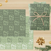Feuille De Papier Cadeau Modern Fa La Green Simple Ajouter Nom Noël