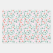 Feuille De Papier Cadeau Modern Festive Dot Pattern Christmas (Devant)