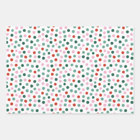 Feuille De Papier Cadeau Modern Festive Dot Pattern Christmas (Devant)