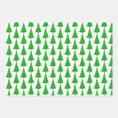 Feuille De Papier Cadeau Modern Green Christmas Tree Stocking Holly (Devant 3)