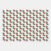 Feuille De Papier Cadeau Modern Green Christmas Tree Stocking Holly (Devant 2)