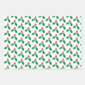 Feuille De Papier Cadeau Modern Green Christmas Tree Stocking Holly (Devant)