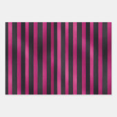 Feuille De Papier Cadeau Modern Magenta Rayures Noir Blanc Bold (Devant 2)